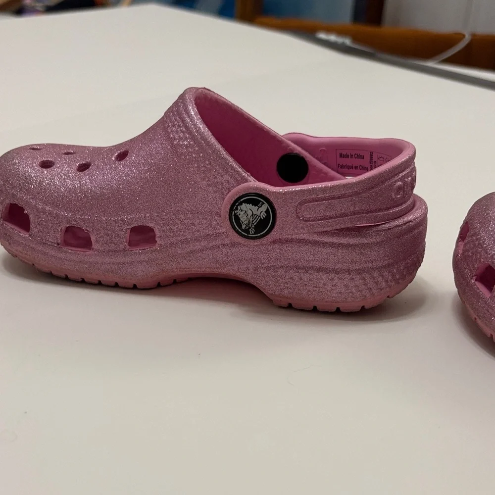 CROCS Glittery Pink Kids Sandals